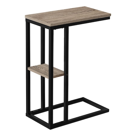 Monarch Specialties End Table, 18.25 W, 25.25 H, Particle Board, Metal, Dark Taupe I 3672